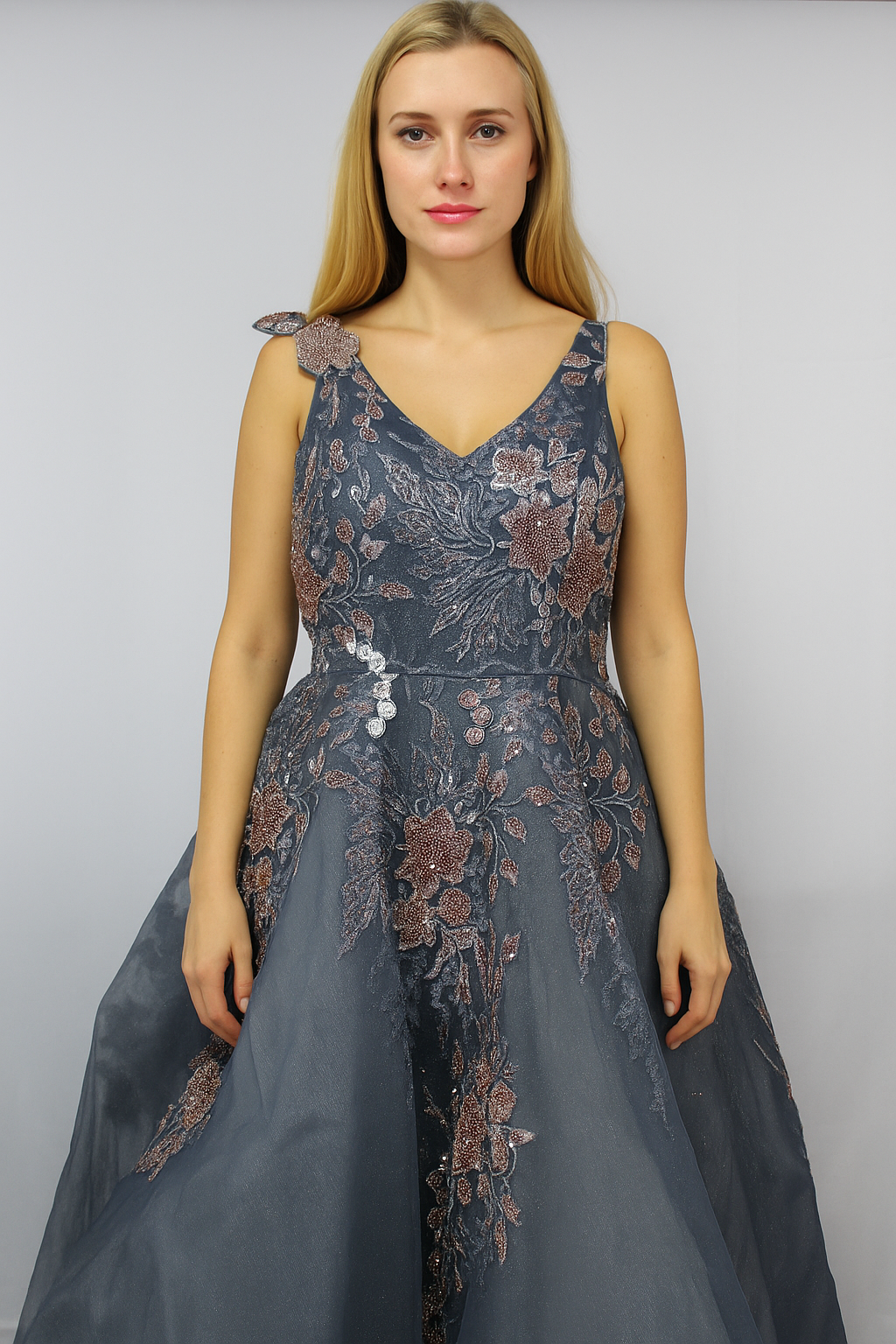 The Perfect Ballgown in Steel Blue