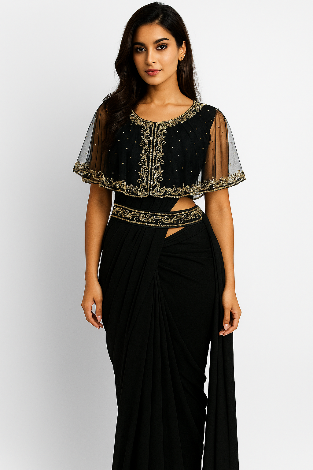Designer Handmade Ready-to-Wear Saree with a Modern Twist