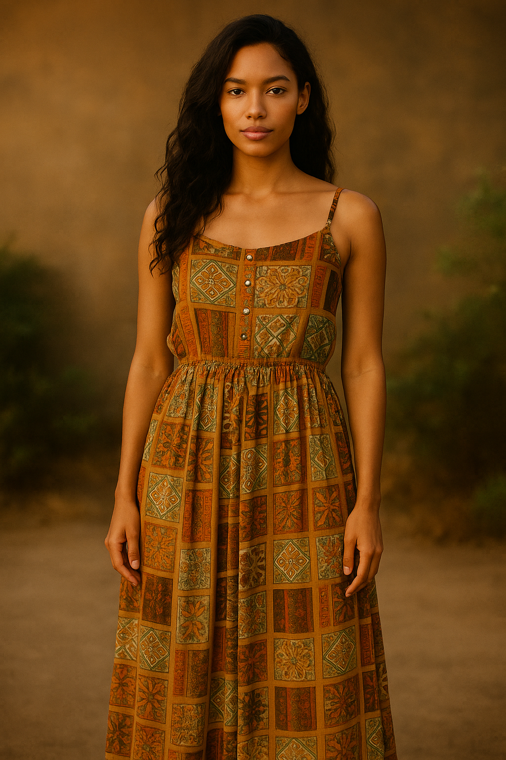 Printed Maxi Gown (One Size - Fits XS to M)