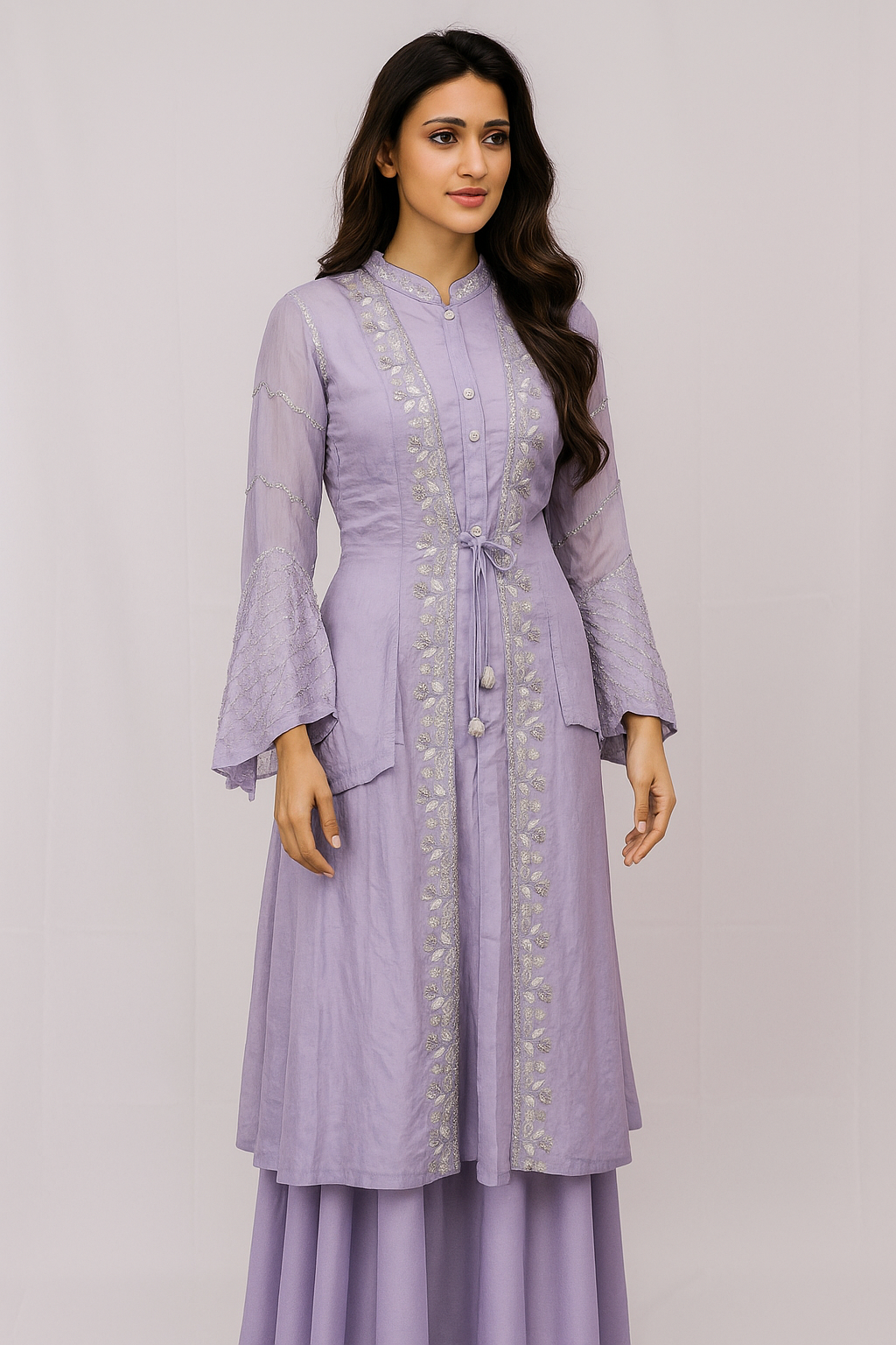 High Collared Lilac Gown