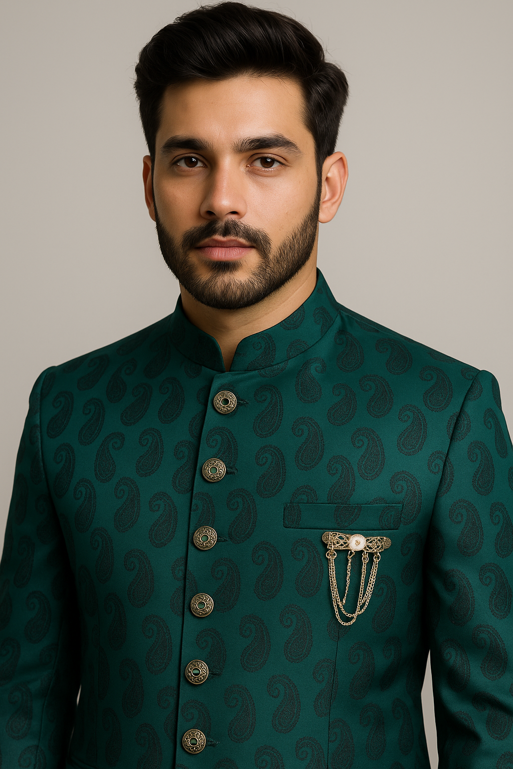 Smashing 2-Piece Suit Set with Thread Work in Deep Emerald