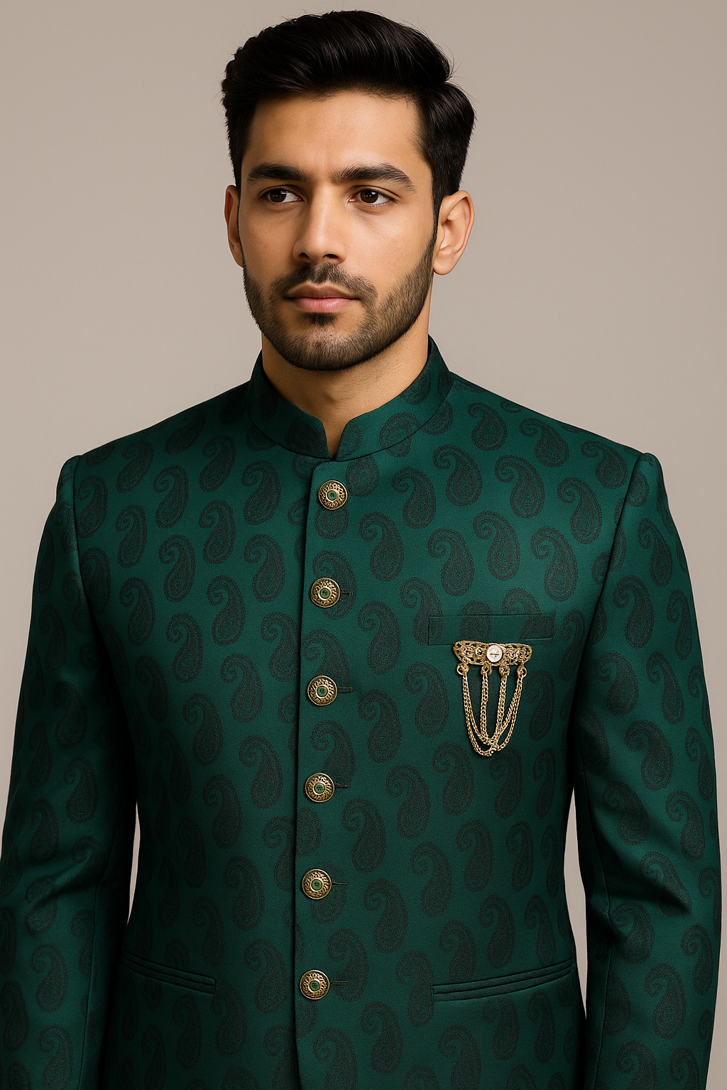 Smashing 2-Piece Suit Set with Thread Work in Deep Emerald