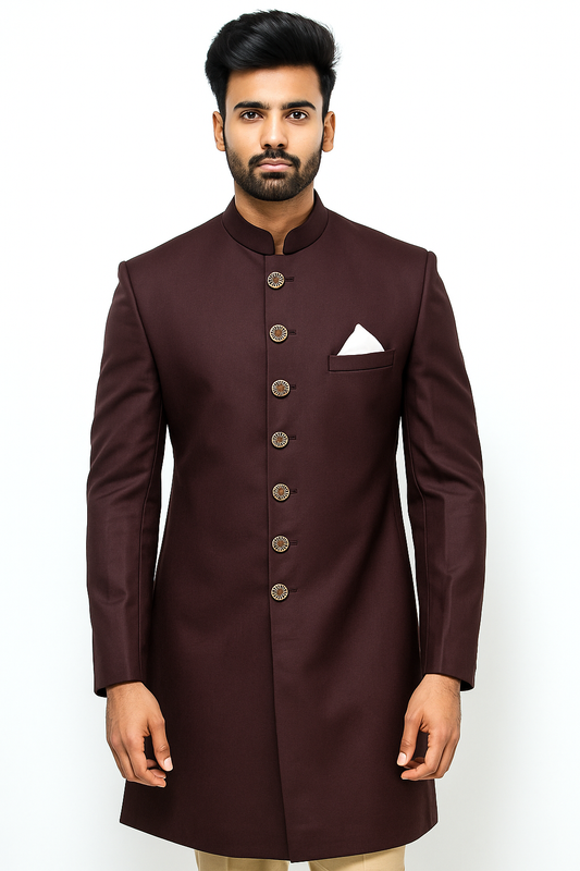Burgundy/ Deep Wine Colored Long Suit Set (2 Piece)