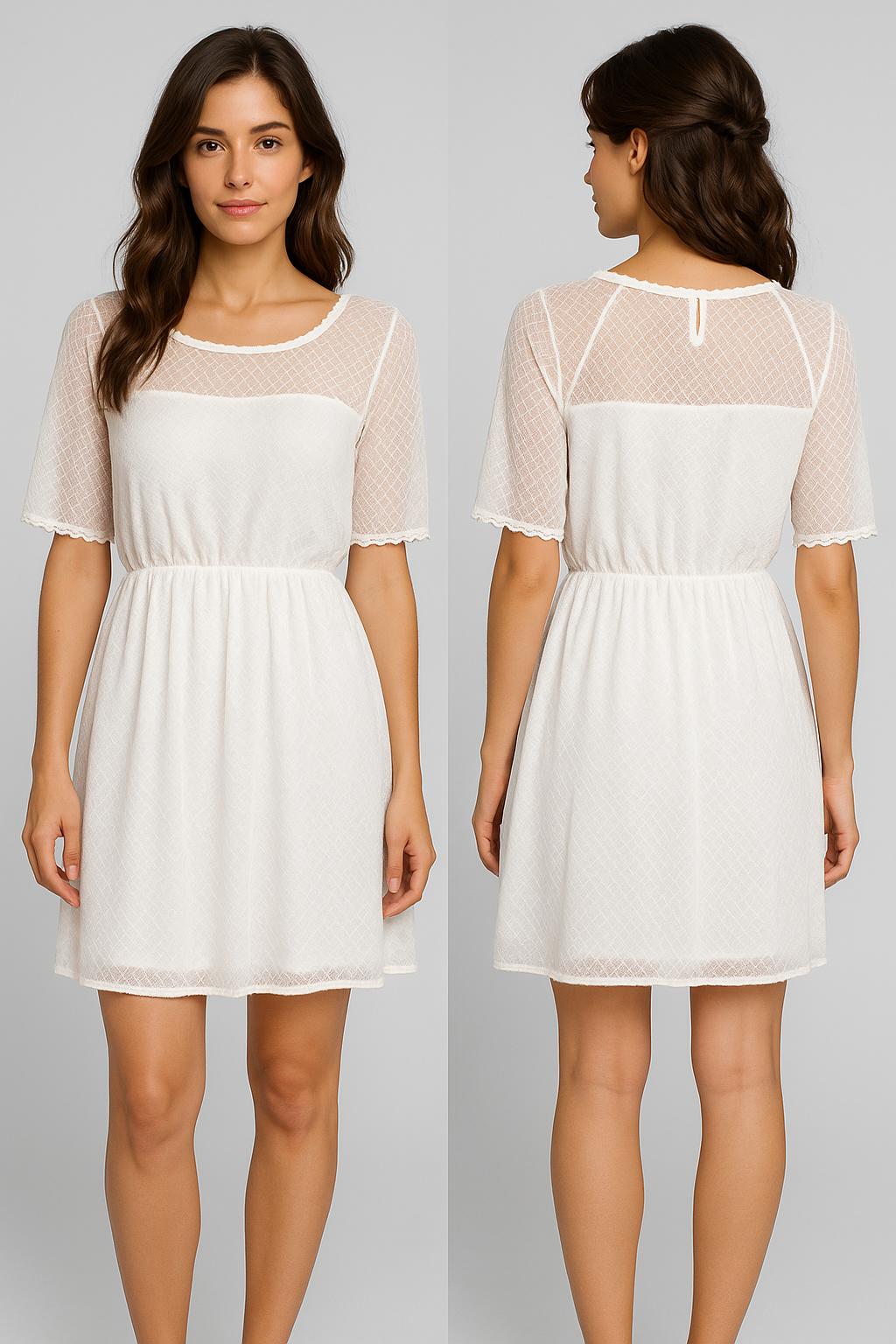 White Lace Short Dress