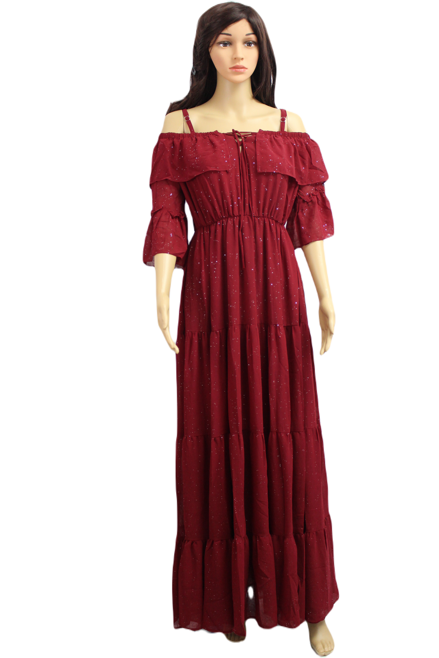 Maroon Red Breezy Georgette Gown