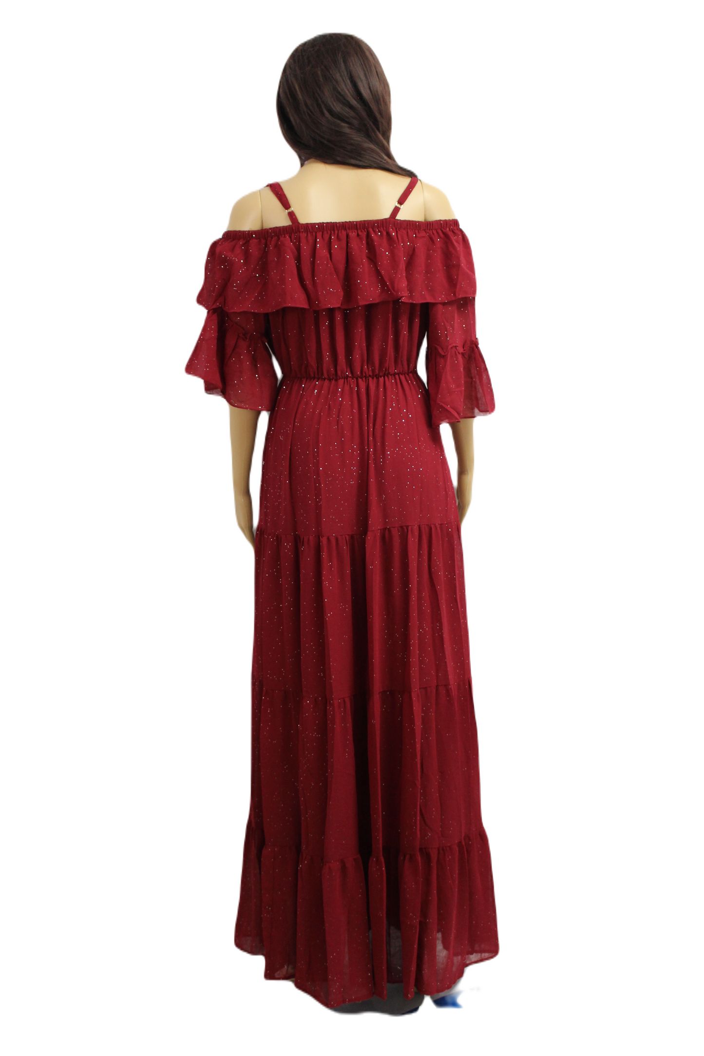 Maroon Red Breezy Georgette Gown