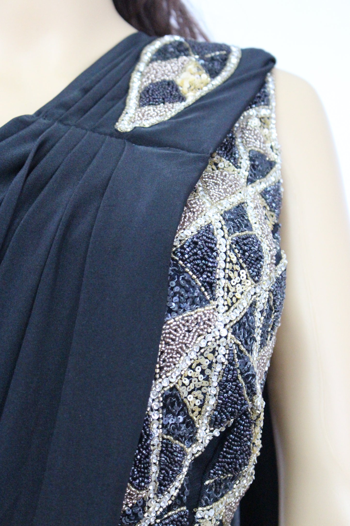 Black Ready to Wear SAREE with Designer Handmade Blouse