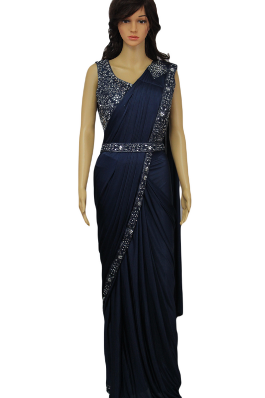 Ready to Wear SAREE with Handmade Designer Blouse & Belt