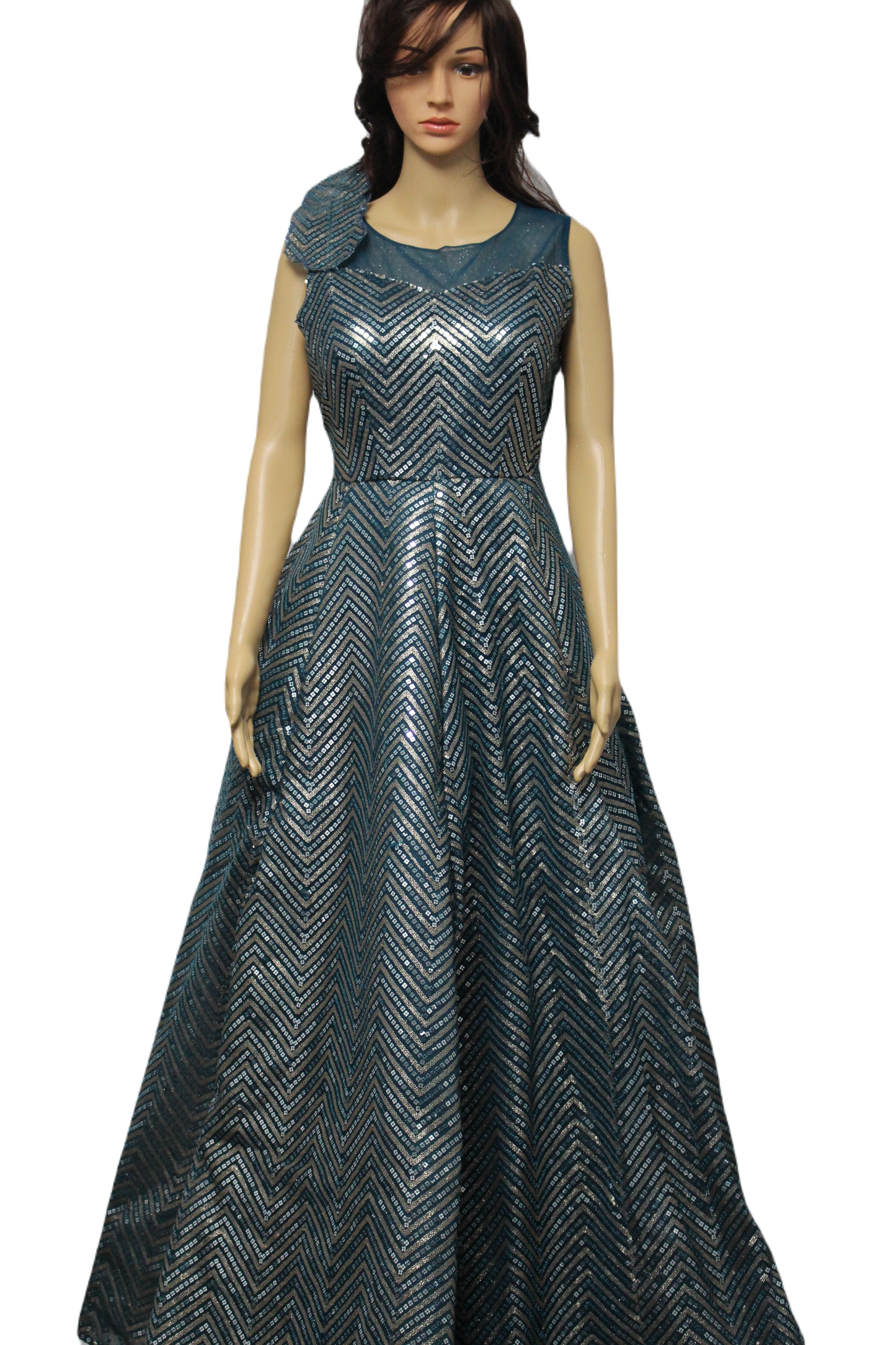 Sequin Patterned Ball Gown