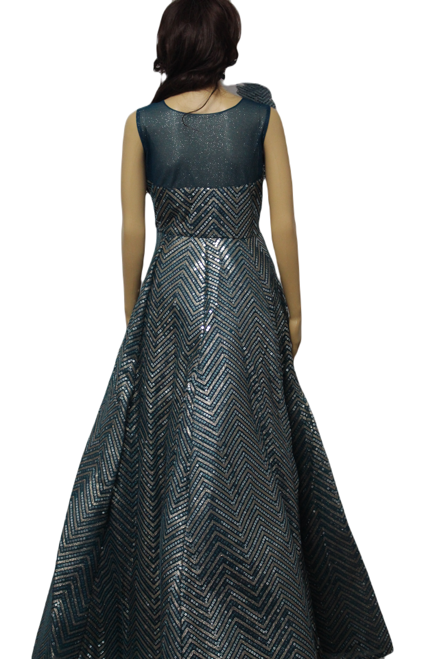 Sequin Patterned Ball Gown