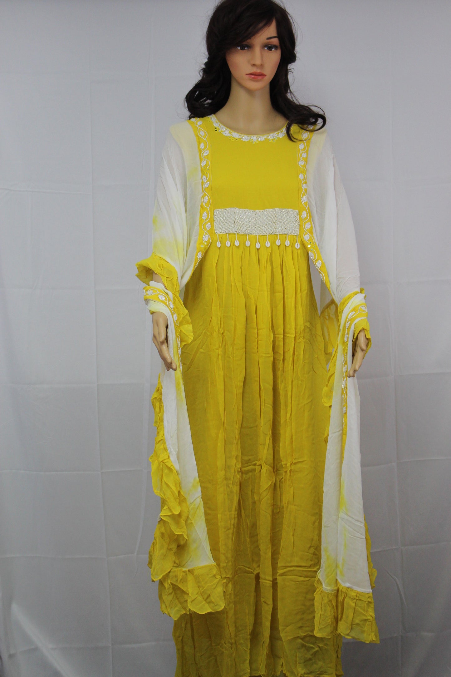 Semi Poncho Style Hand Made Pure Chiffon Maxi