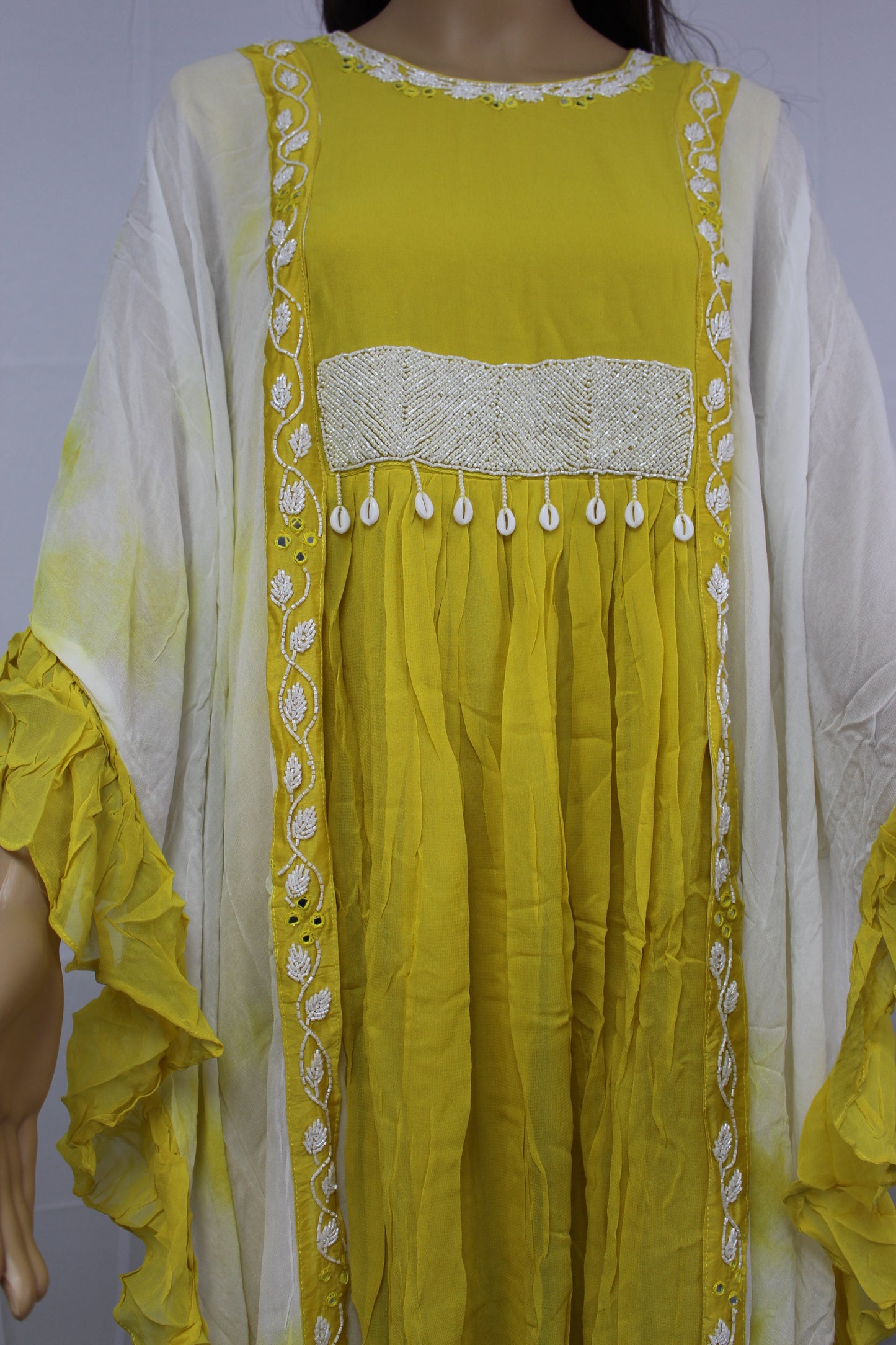 Semi Poncho Style Hand Made Pure Chiffon Maxi