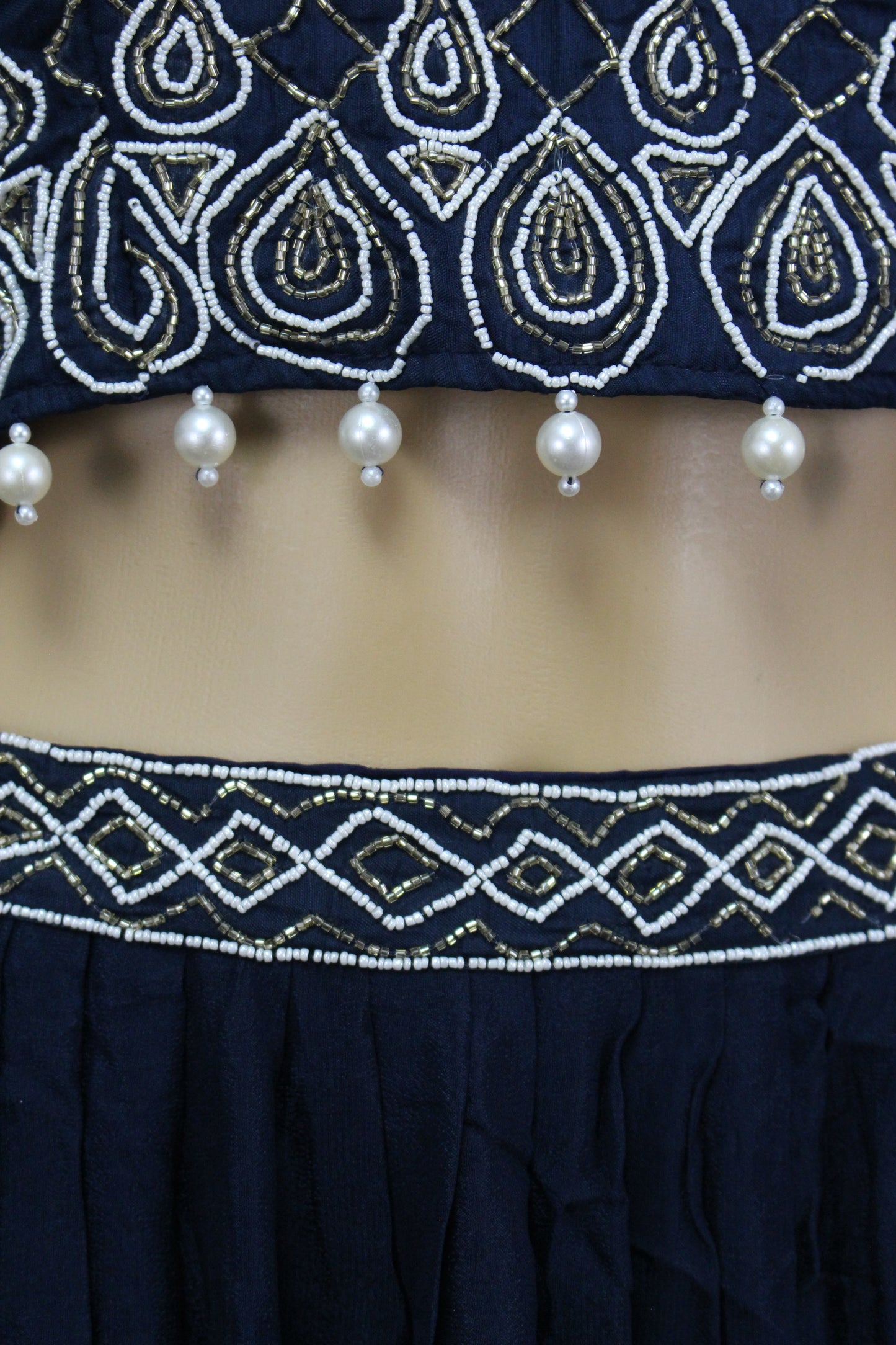 Plus Sized Handmade Crop Top with Pearl Tassels