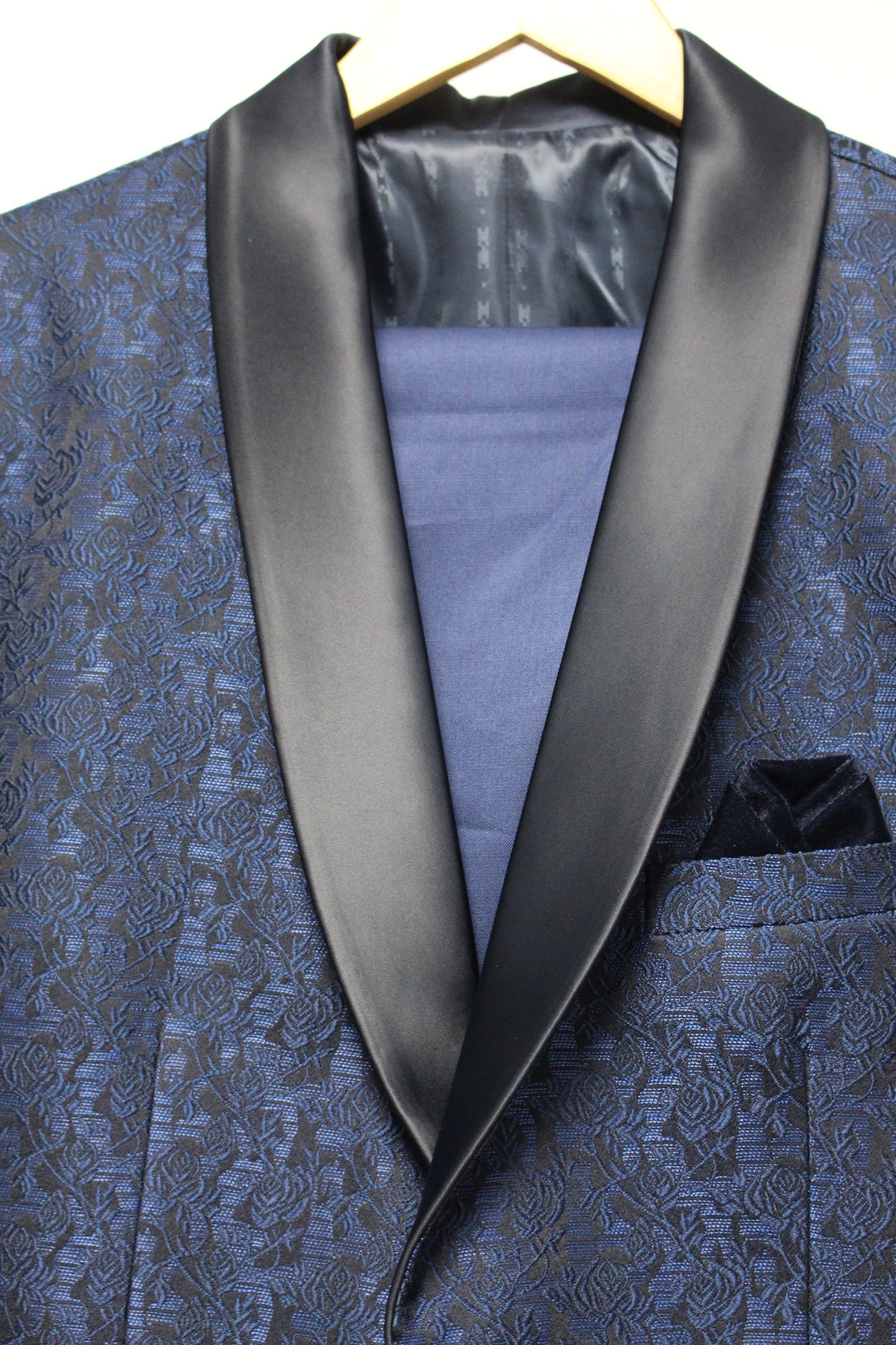 Blue Tux with Thread Work in Black (2-Piece Set)