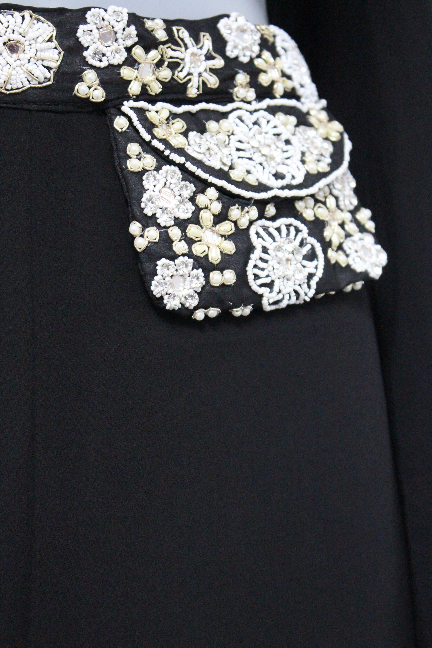 Black Embroidered Crop Top with Palazzo Pant