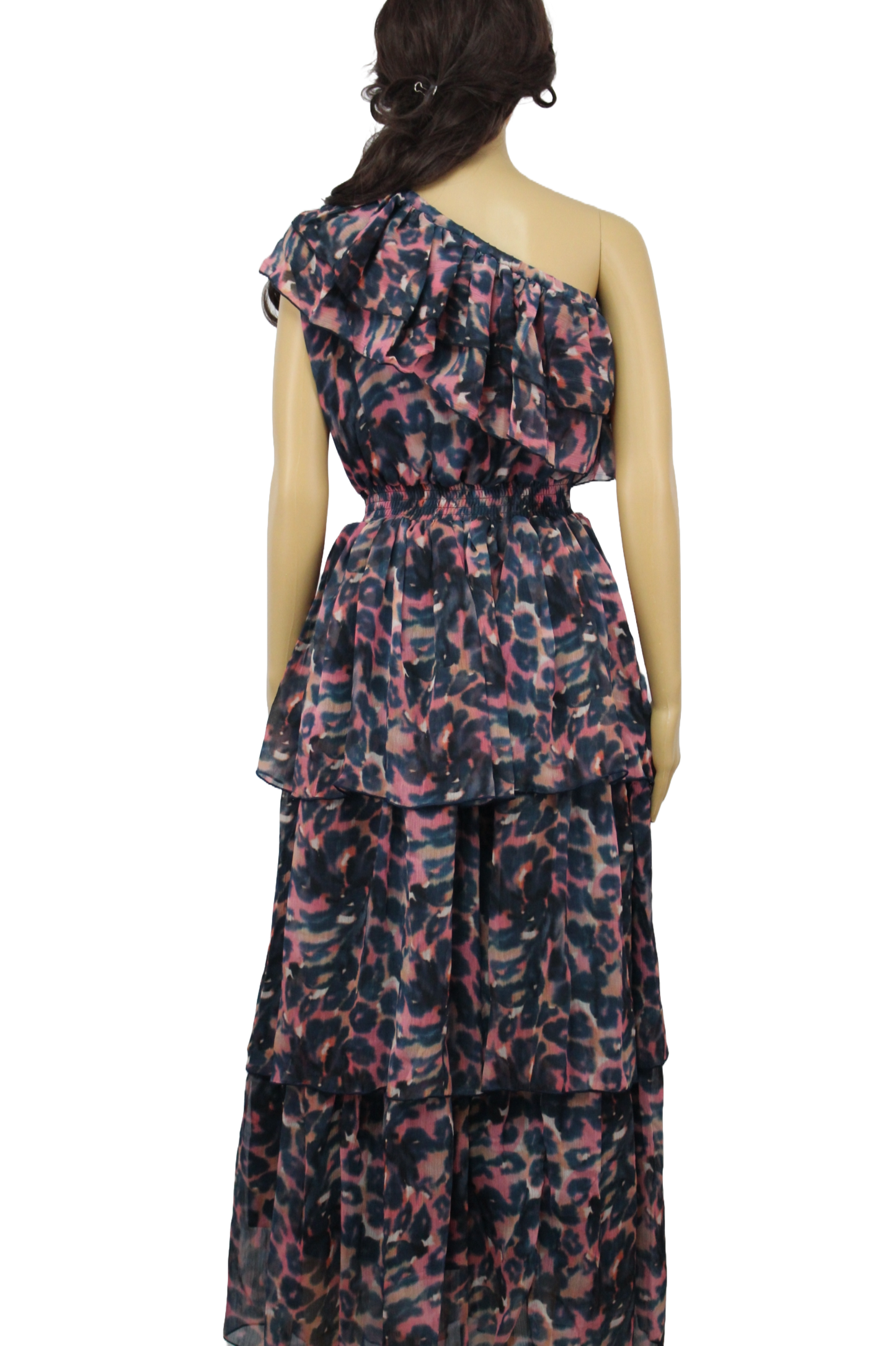 Printed One Shoulder Long Dress