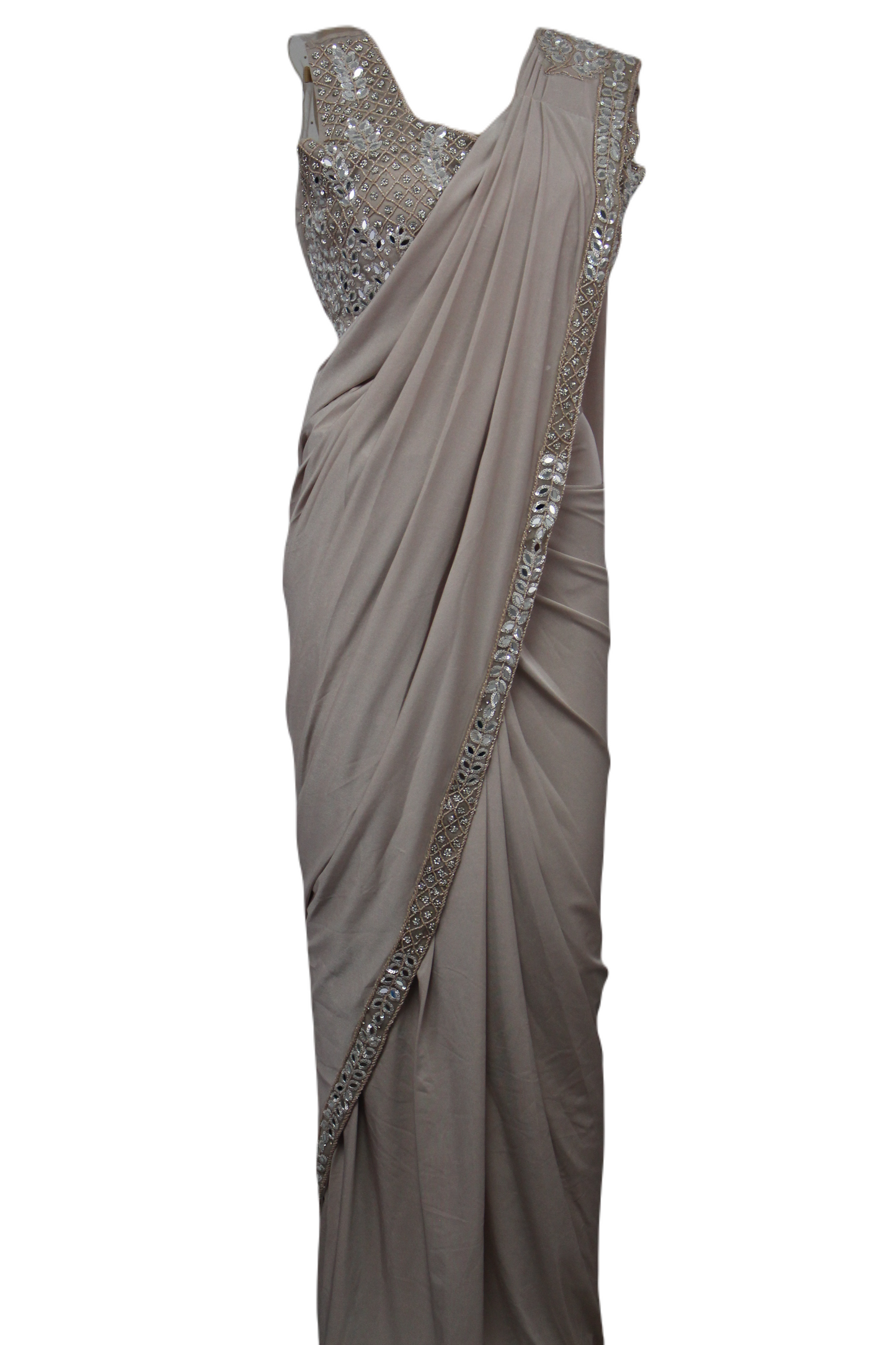 Exquisitely Handcrafted Sarees in Pine Green & Desert Rose