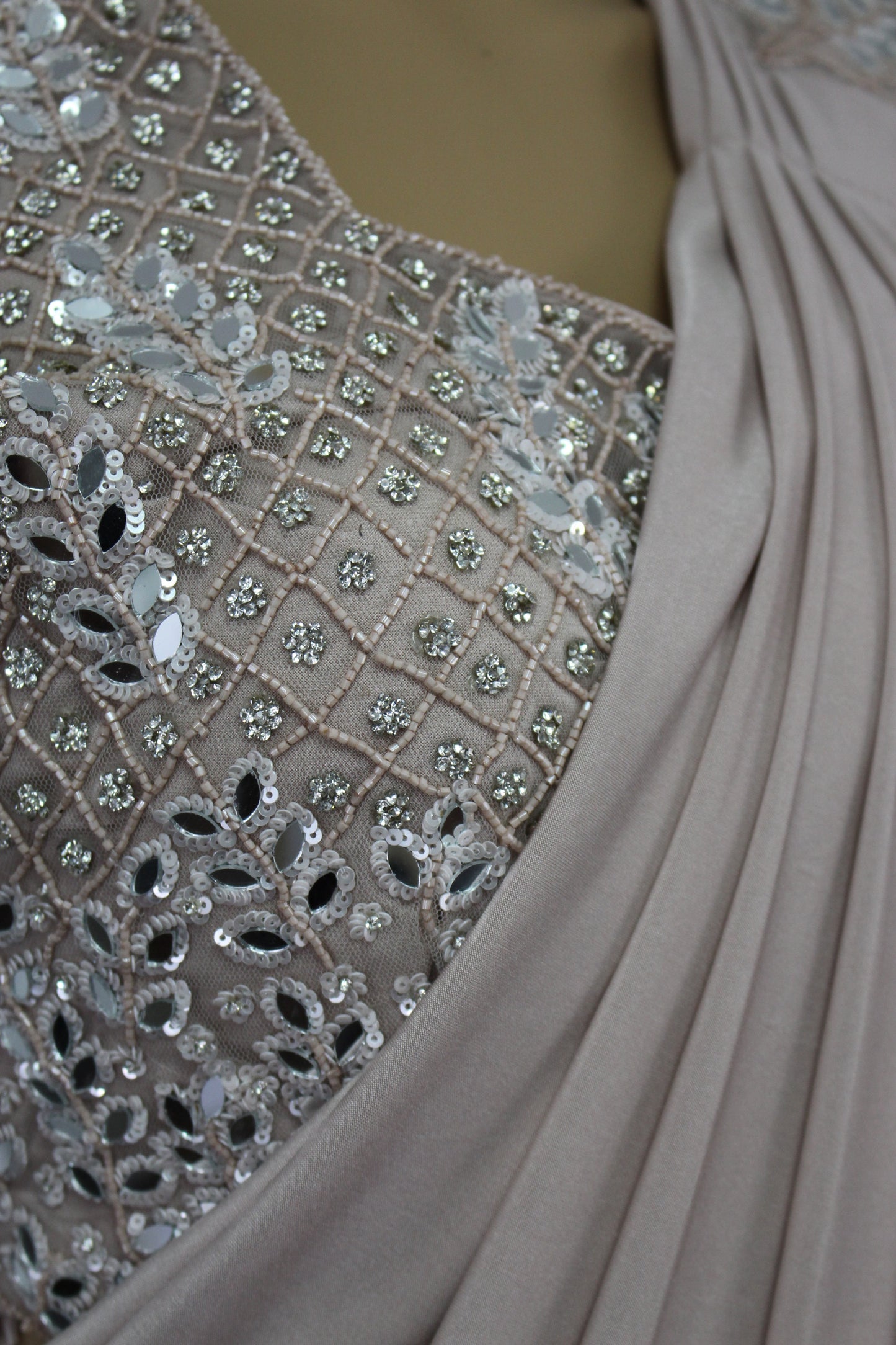 Exquisitely Handcrafted Sarees in Pine Green & Desert Rose