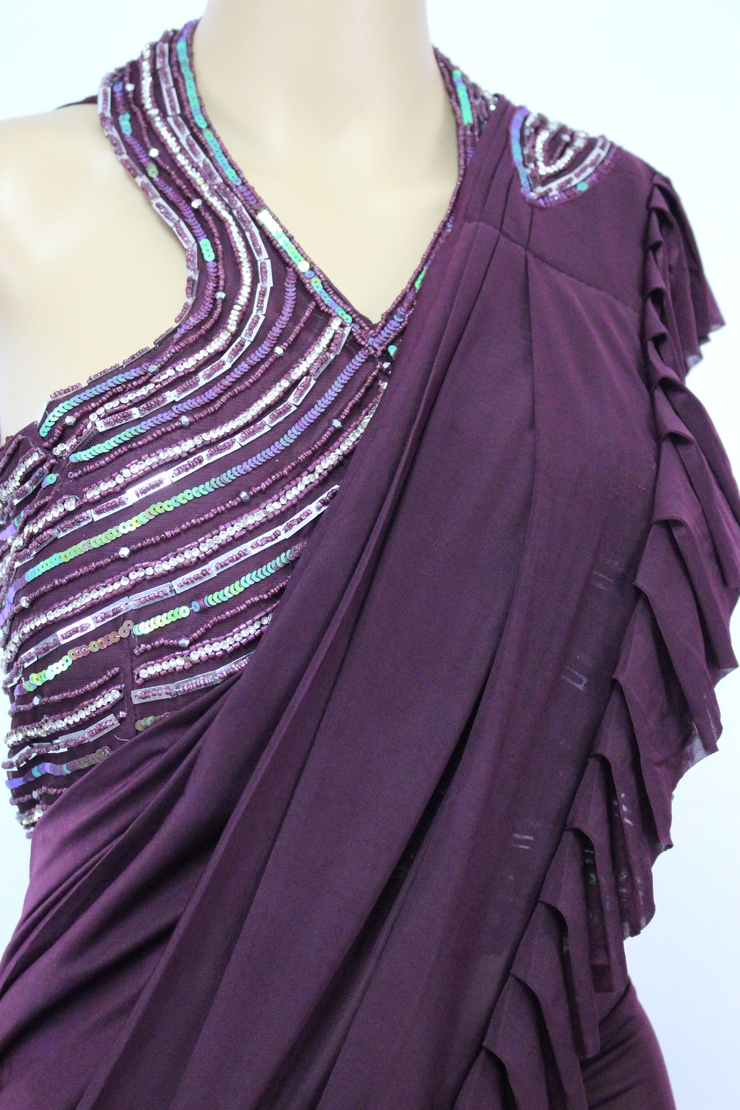 Ready to Wear Saree with Halter Neck Handmade Blouse