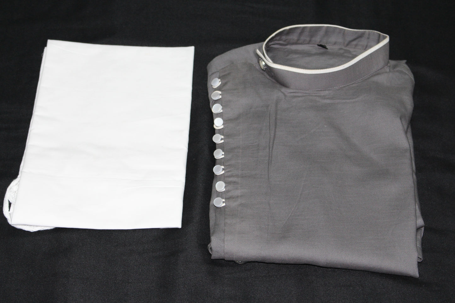 Asymmetrical Kurta Pyjama Set in Gray
