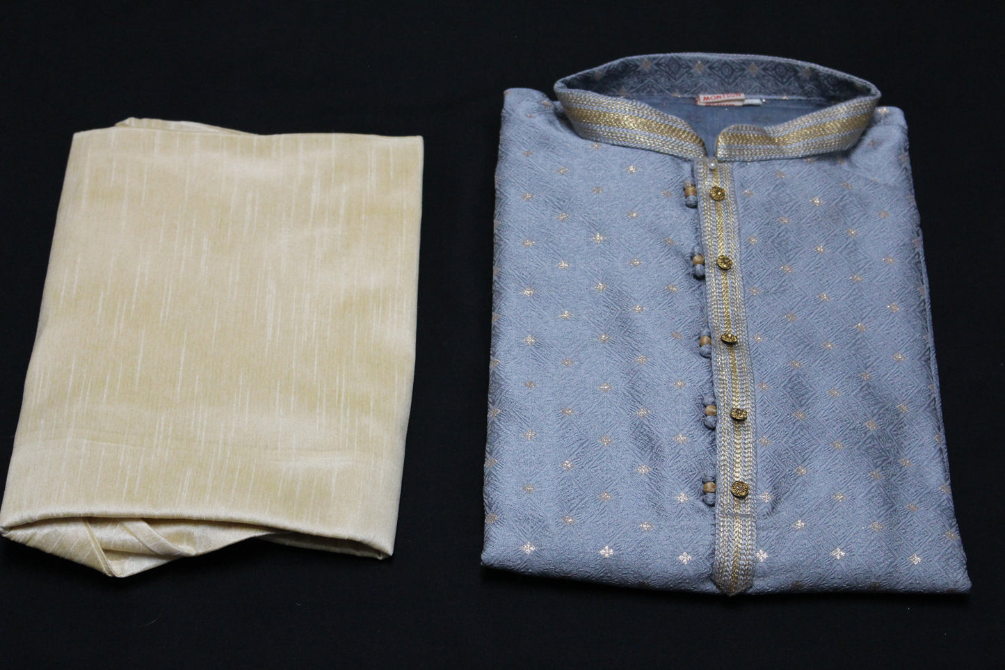 Steel Blue Colored Kurta Pyjama Set