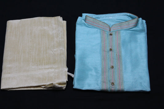 Sky Blue Colored Kurta Pyjama Set