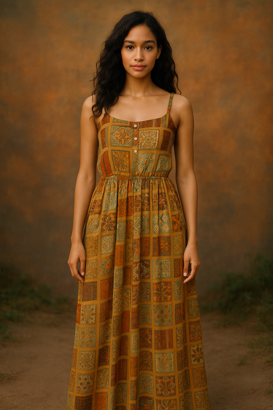 Printed Maxi Gown (One Size - Fits XS to M)