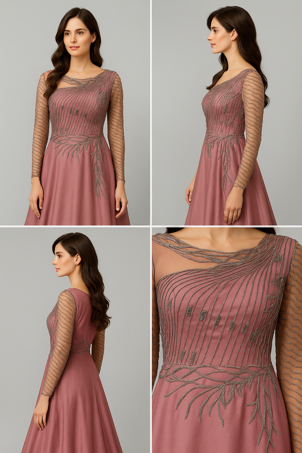 Designer Gown with Hand Embroidery