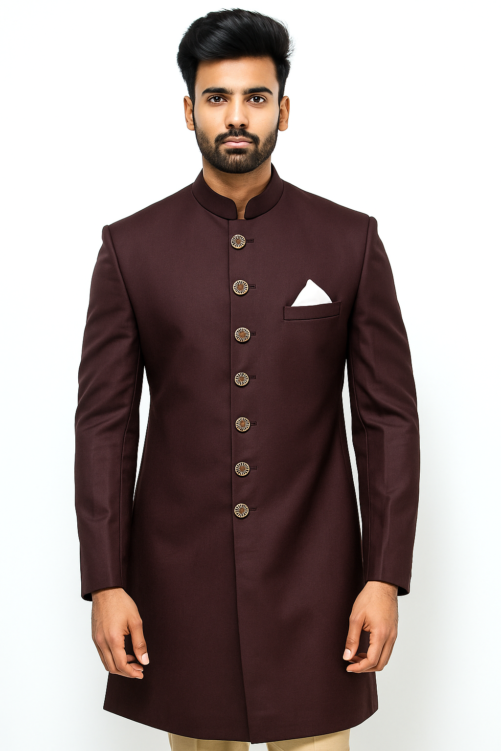 Burgundy/ Deep Wine Colored Long Suit Set (2 Piece)