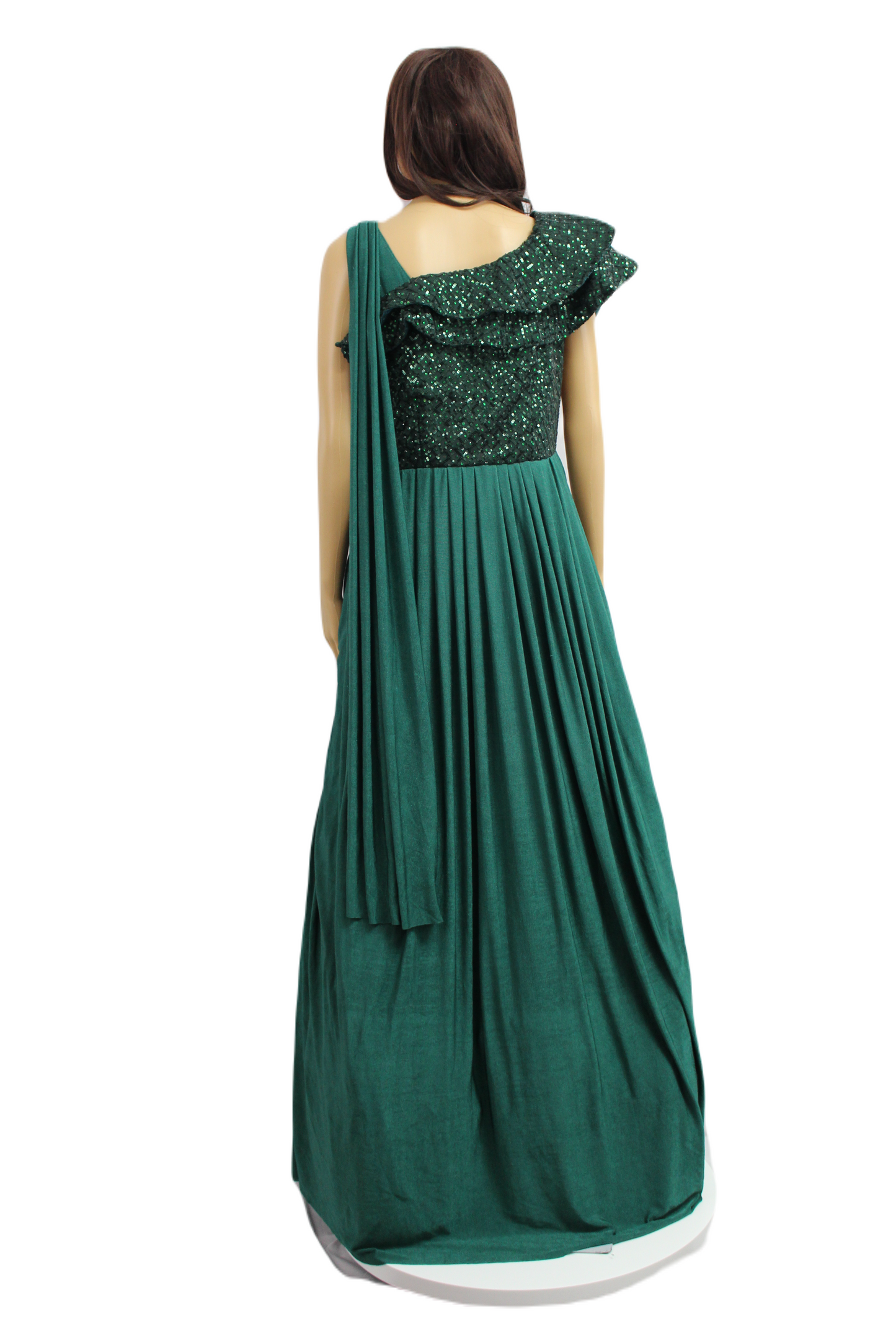 Emerald Green Drape Style Gown