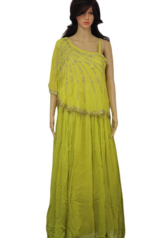 One-of-a-kind Pure Georgette Silk Evening Gown