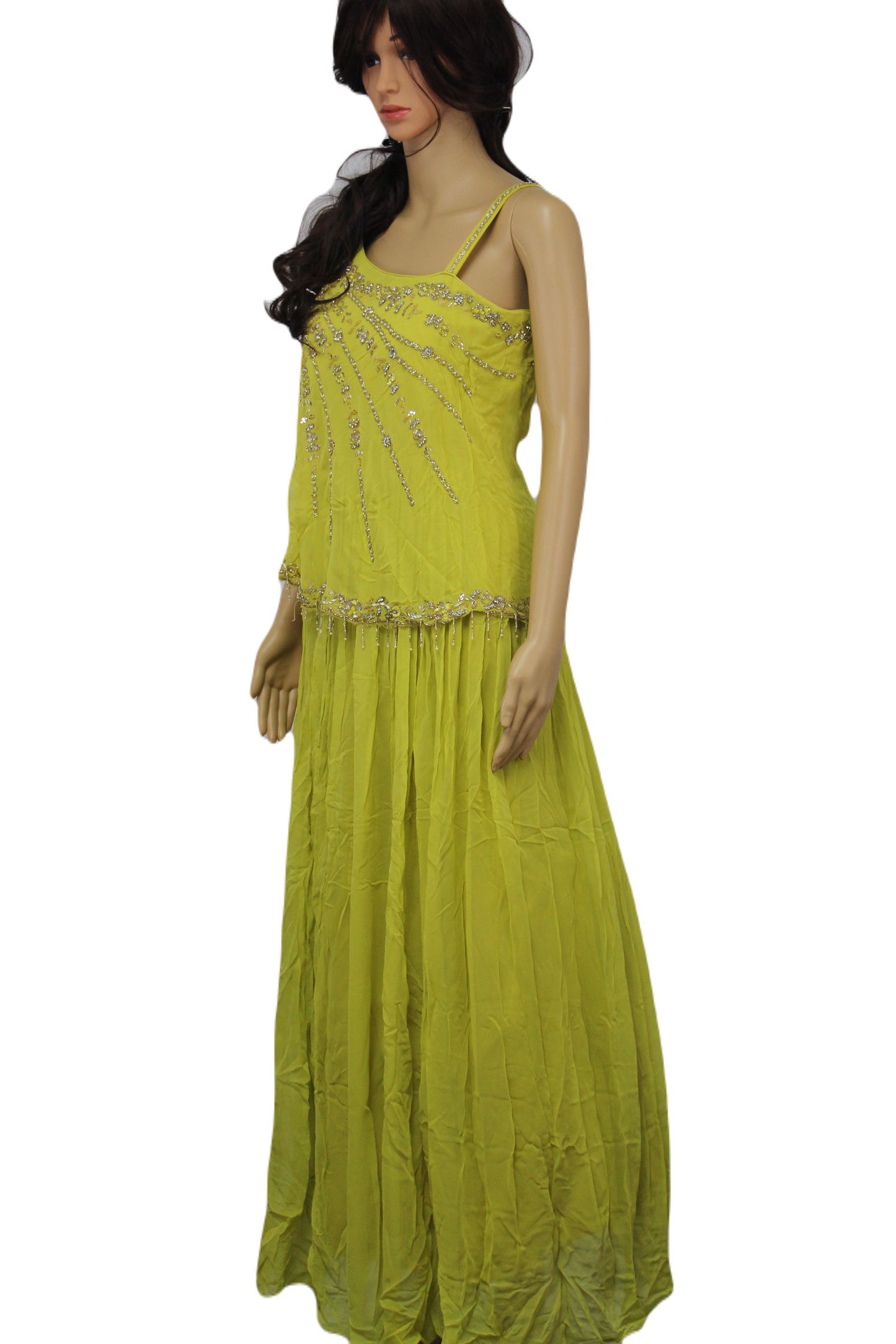 One-of-a-kind Pure Georgette Silk Evening Gown