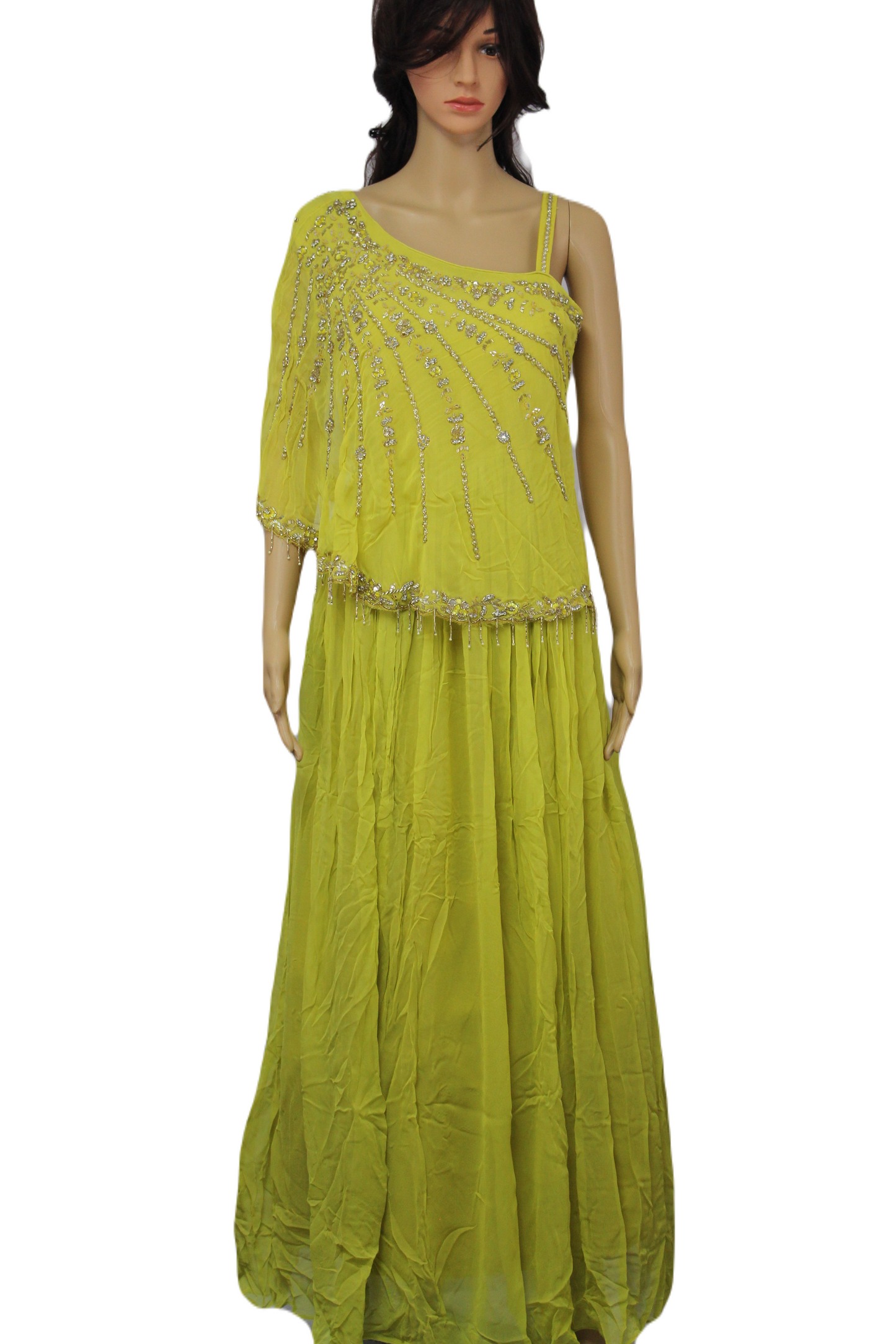 One-of-a-kind Pure Georgette Silk Evening Gown