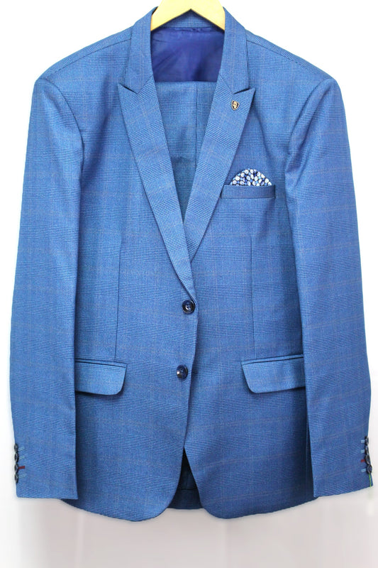 Exquisite 3-Piece Suit in Cobalt Blue (Italian Fit)